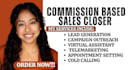 be commission based sales closer sales representative virtual assistant