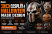 3d mask print and paint