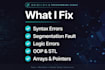 debug and fix your cpp code and explain the error