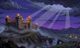 create pixel art background, pixel art scene, custom pixel art game environment