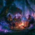 create an epic dnd adventuring party illustration