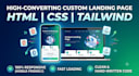 build a responsive landing page using HTML CSS and tailwind