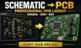 convert your schematic to professional kicad pcb, pcb layout, and gerber files