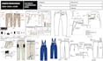 design custom pants tech pack, denim jeans flat sketch
