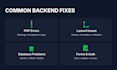 fix PHP laravel mysql bugs and backend issues