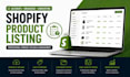 create and optimize shopify product listings