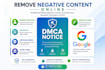 remove negative articles false,bad news links mugshots cases from google