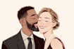 draw cartoon disney couple portrait