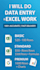 do data entry, excel work and spreadsheet management