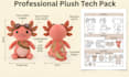 create custom plush reference sheet, plushie reference sheet, ych concept design