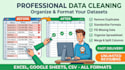 clean, format, split, merge and organize excel data