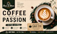 design brand focused cafe 2d , 3d posters and flyers