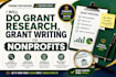 do grant research, grant writting for nonprofits