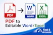 convert PDF to word, excel, and image to PDF