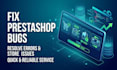 fix prestashop module bugs, database errors and store layout issues
