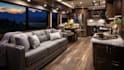 render 3d exterior caravan, interior camper van, sprinter van, 2d rv carbin home