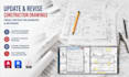 update and revise construction drawings from contractor markups and revisions