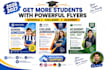 design multilingual admission flyer for students