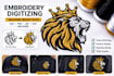 do quick embroidery digitalizing image, logo digitalize in dst, pes, emb, jef