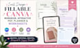 design fillable canva workbook, interactive PDF, planner and worksheets