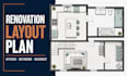 do kitchen, bathroom, basement renovation layout plan, cad 2d floor plan