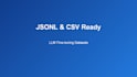 clean and prepare ai training data, jsonl datasets for llm
