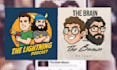 design illustrated cartoon podcast cover art for spotify