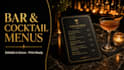 design bar menu, cocktail menu and drinks menu in editable canva
