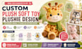create custom plush soft toy plushie 3d stuffed animal character pattern design