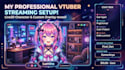 design anime twitch background, custom live2d vtuber model and stream overlay