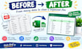 clean, format, merge and split excel data