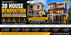 design 3d house renovation, facade visualization 3d interior and exterior design