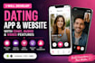 develop a dating app and website with chat audio and video features