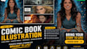 illustrate  comic book, comic illustration, graphic novel,