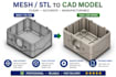 reverse engineer, edit stl and convert mesh to cad