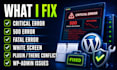 fix wordpress critical error, 500 error and white screen