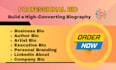 write an engaging and inspiring professional bio