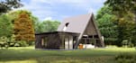 create a frame house from reference, micro cabin building render, prefab project