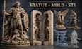 design 3d statue molds, sculpt 3d models and stl files for casting