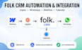 setup folk crm zapier automation whatsapp folk crm integration webflow calendly