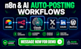 build n8n workflow claude code higgsfield video auto posting bot social media