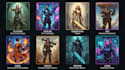 create cinematic game key art, splash character illustration