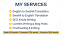 do creative writing,coppy writing and translation services