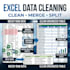 clean, merge, split excel data