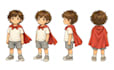 draw cute childrens book character turnaround expression sheets and pose sheet