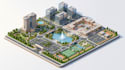 design interactive 3d isometric map with clickable locations, campus, hotel map