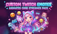design custom twitch emotes animated chibi cute streamer pack