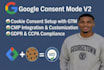 setup google consent mode v2, cookie consent banner with GTM