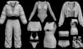 make 3d clothing models, streetwear garments,