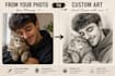 draw a custom pet and owner portrait from your photo